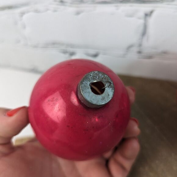 Vintage glass Christmas tree baubles, pink christmas tree ornaments, mercury - Picture 5 of 5